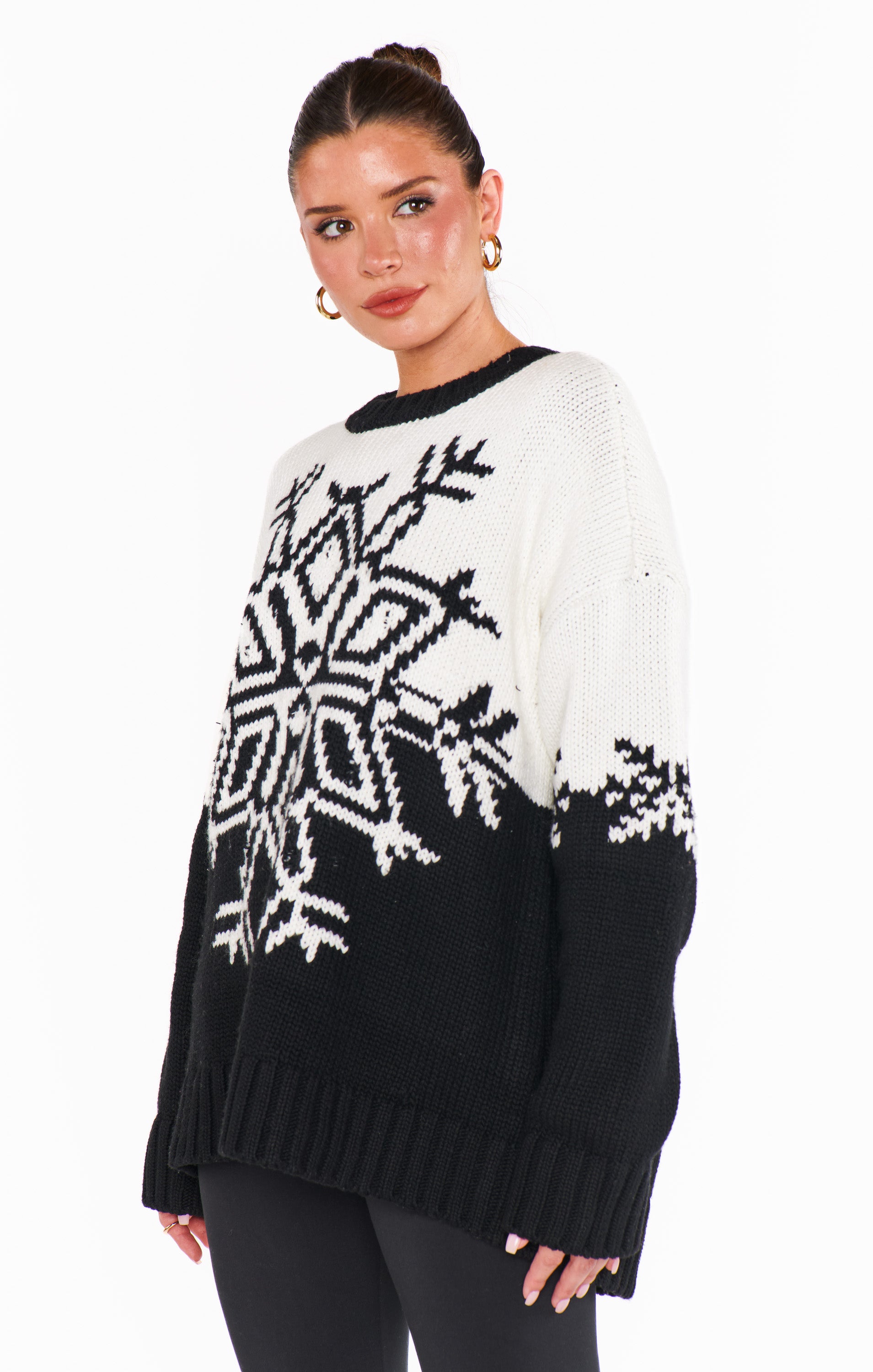 Show Me Your Mumu Stowe Sweater Snowflake Knit