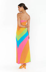 Show Me Your Mumu Island Nights Tube Dress Salty Rainbow Stripe Knit