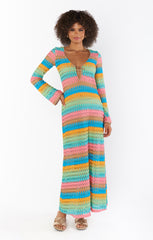 Show Me Your Mumu Vacay Coverup Multi Stripe Crochet