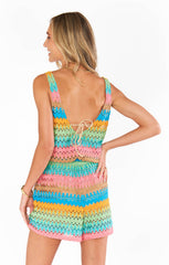 Show Me Your Mumu Ren Romper Multi Stripe Crochet