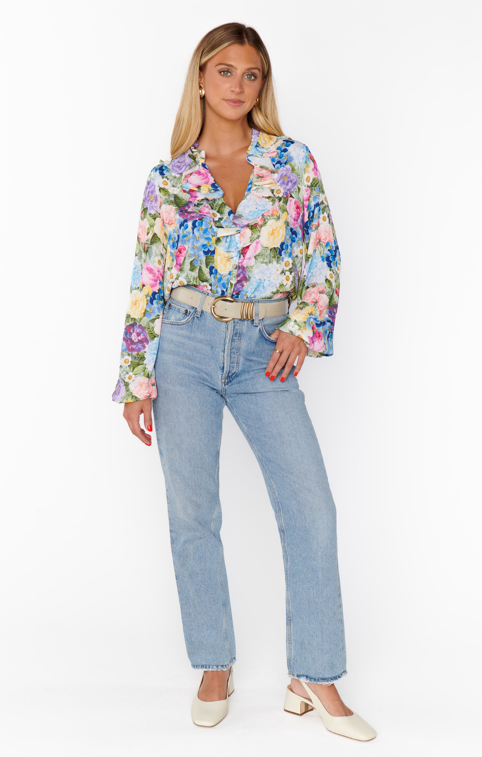 Show Me Your Mumu Suki Ruffle Top Flower Shop