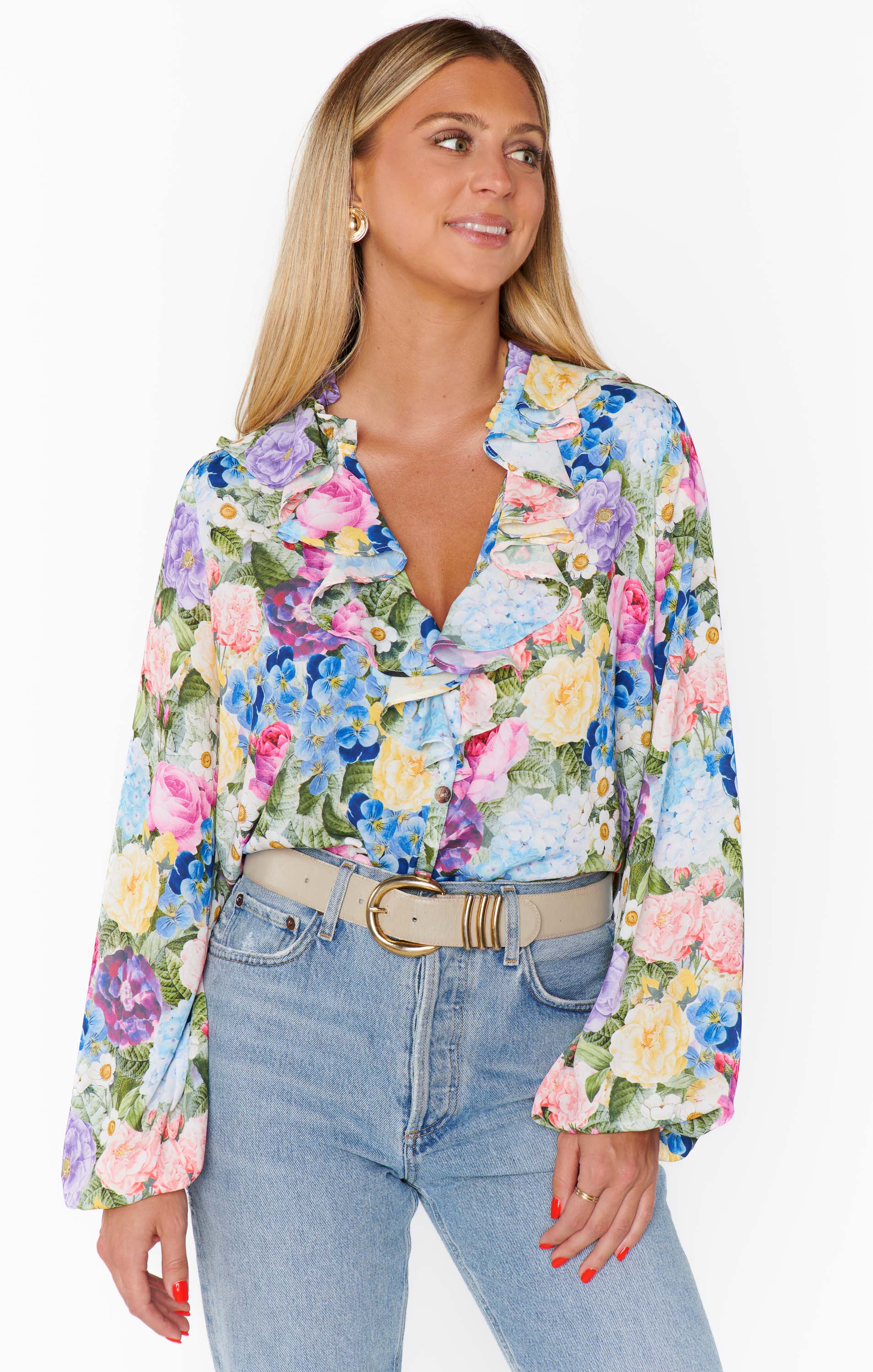 Show Me Your Mumu Suki Ruffle Top Flower Shop