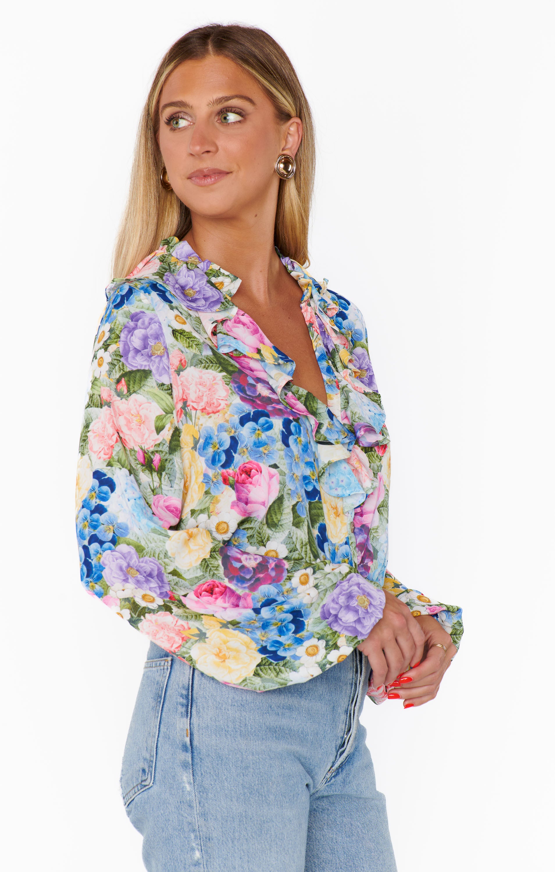 Show Me Your Mumu Suki Ruffle Top Flower Shop