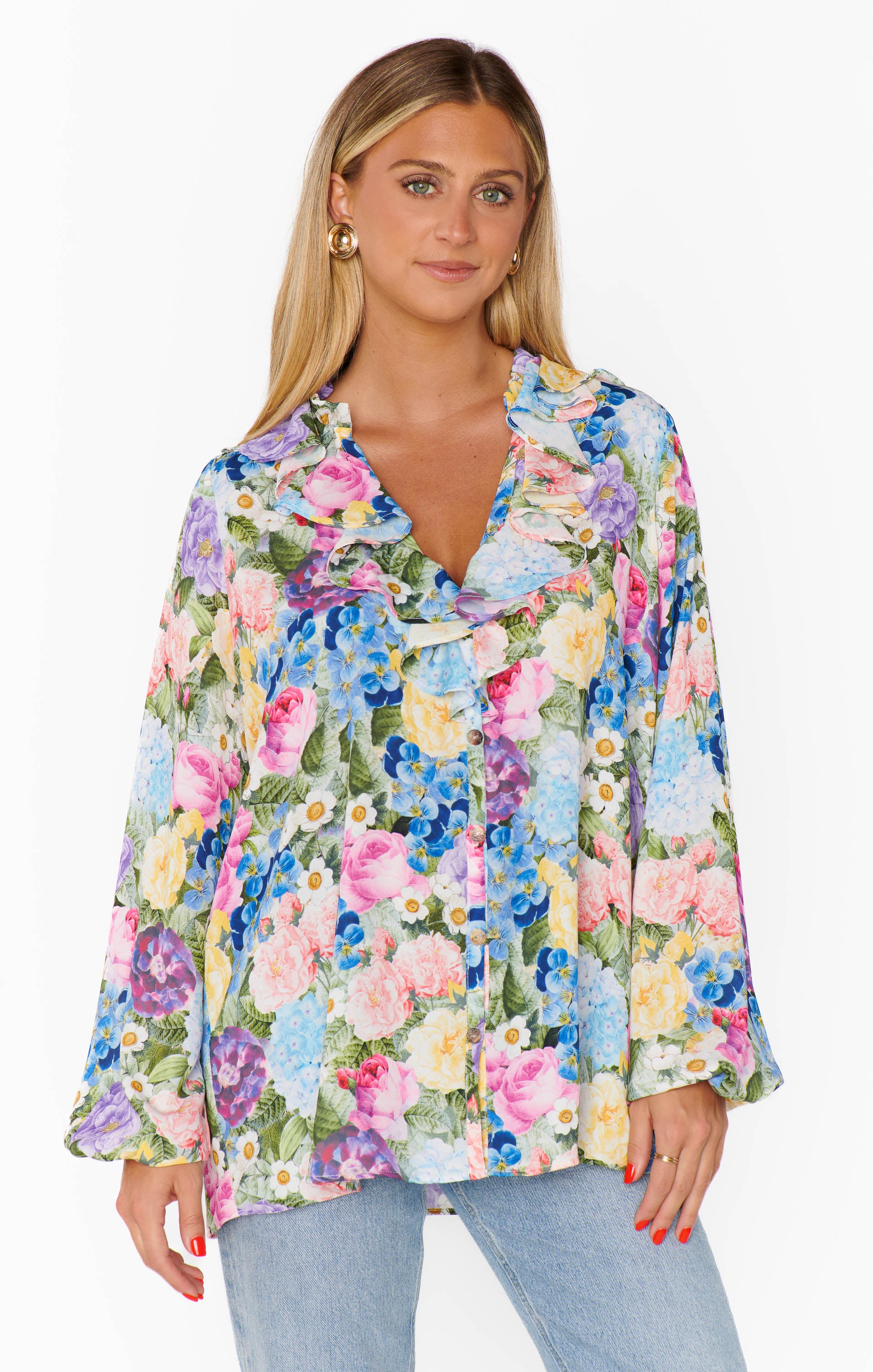 Show Me Your Mumu Suki Ruffle Top Flower Shop