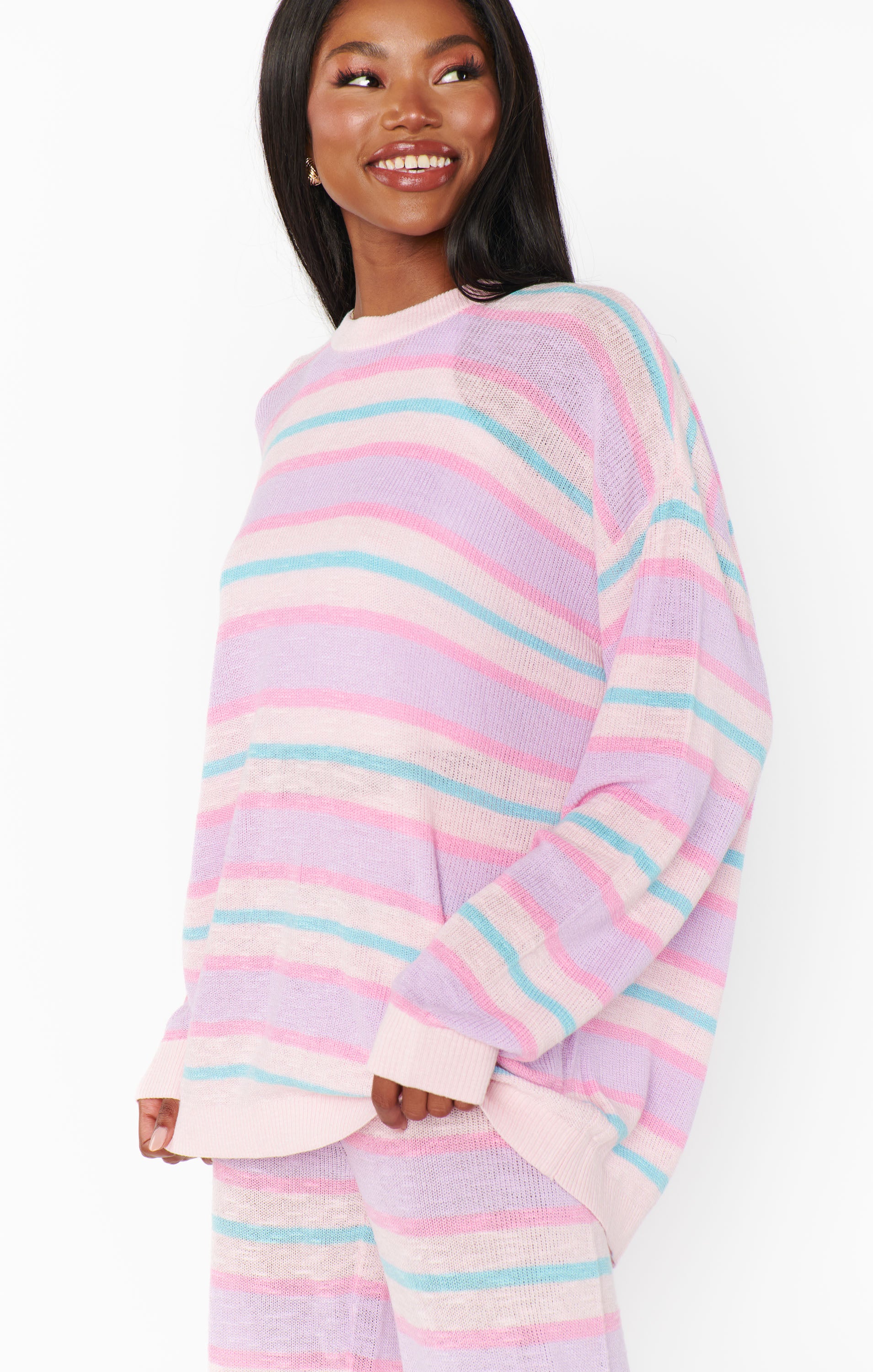 Show Me Your Mumu Feel Good Sweater Cotton Candy Stripe Knit