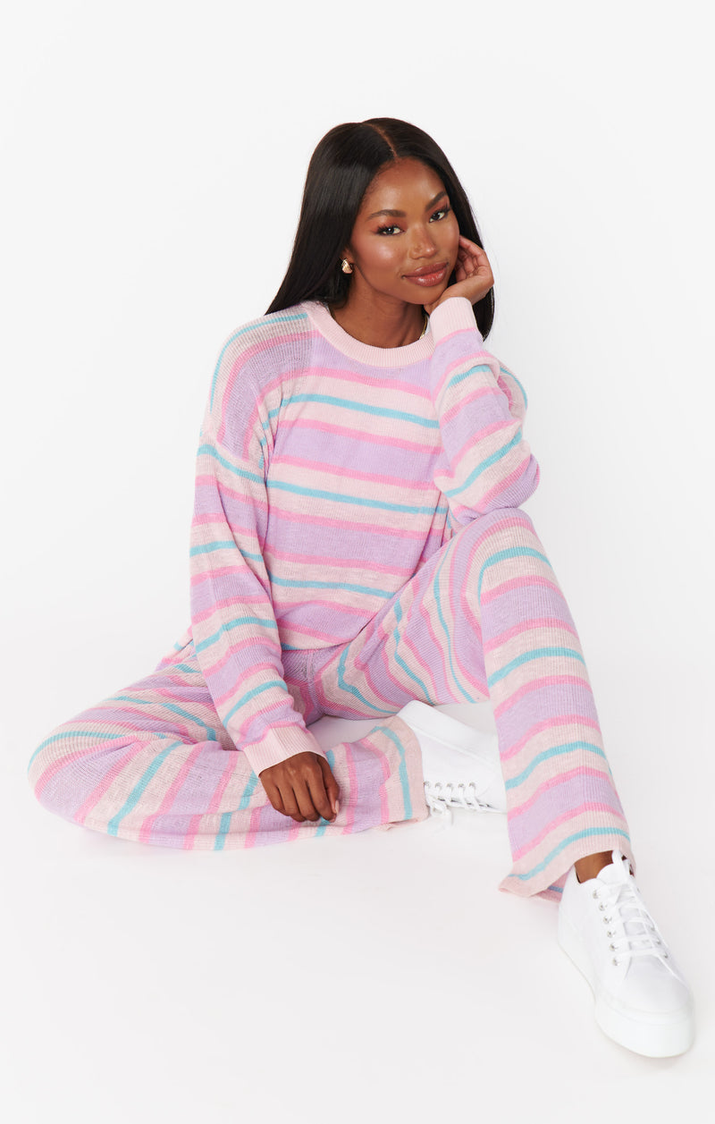 Show Me Your Mumu Feel Good Pants Cotton Candy Stripe Knit*JANUARY PRE-ORDER*