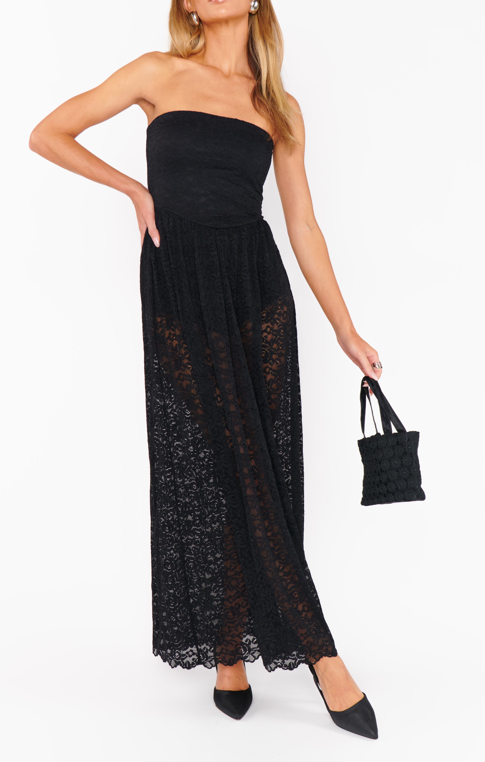 Show Me Your Mumu Diana Drop Waist Dress Black Lovely Lace