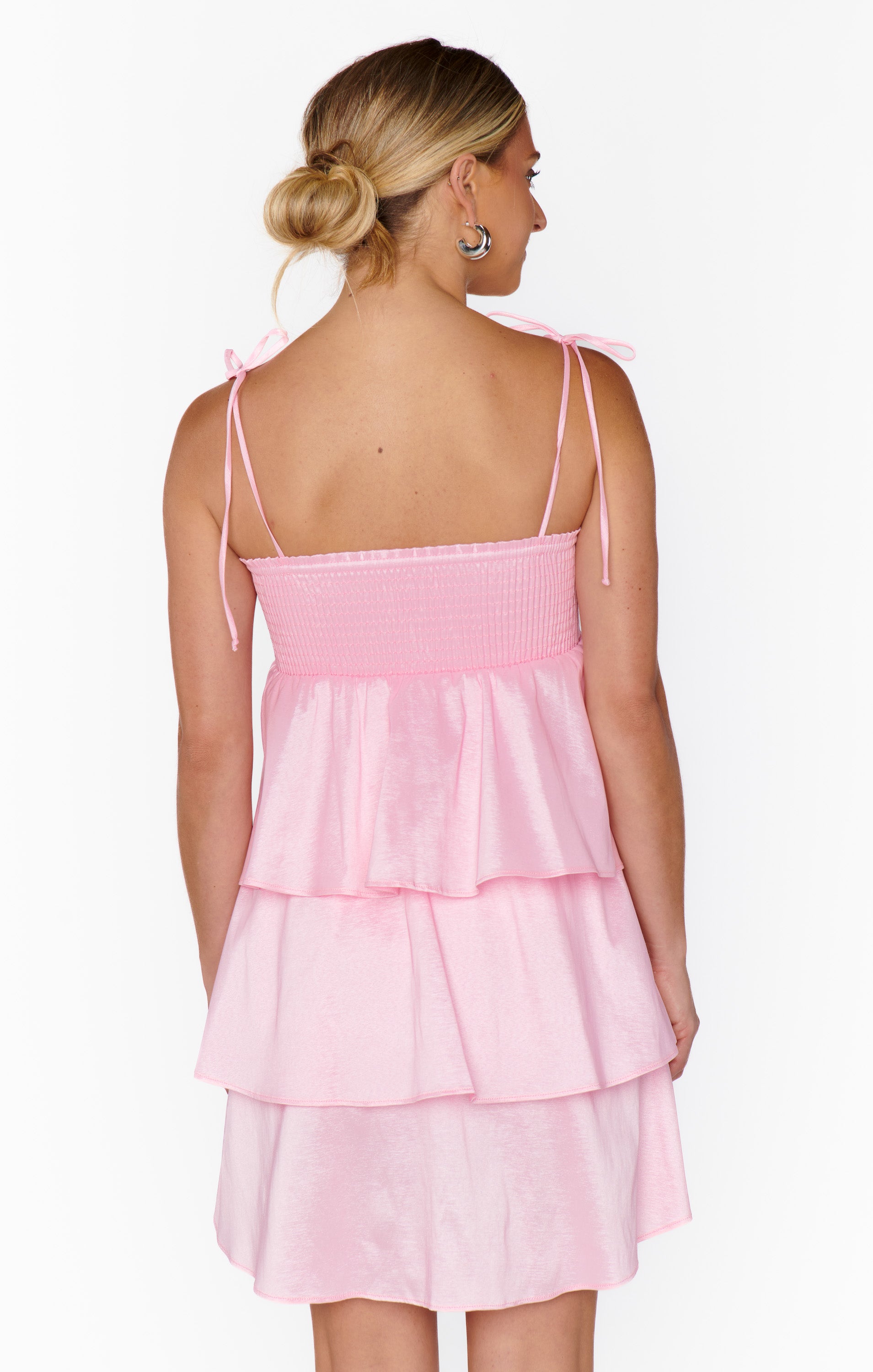 Show Me Your Mumu Meet Cute Mini Dress Light Pink Taffetta