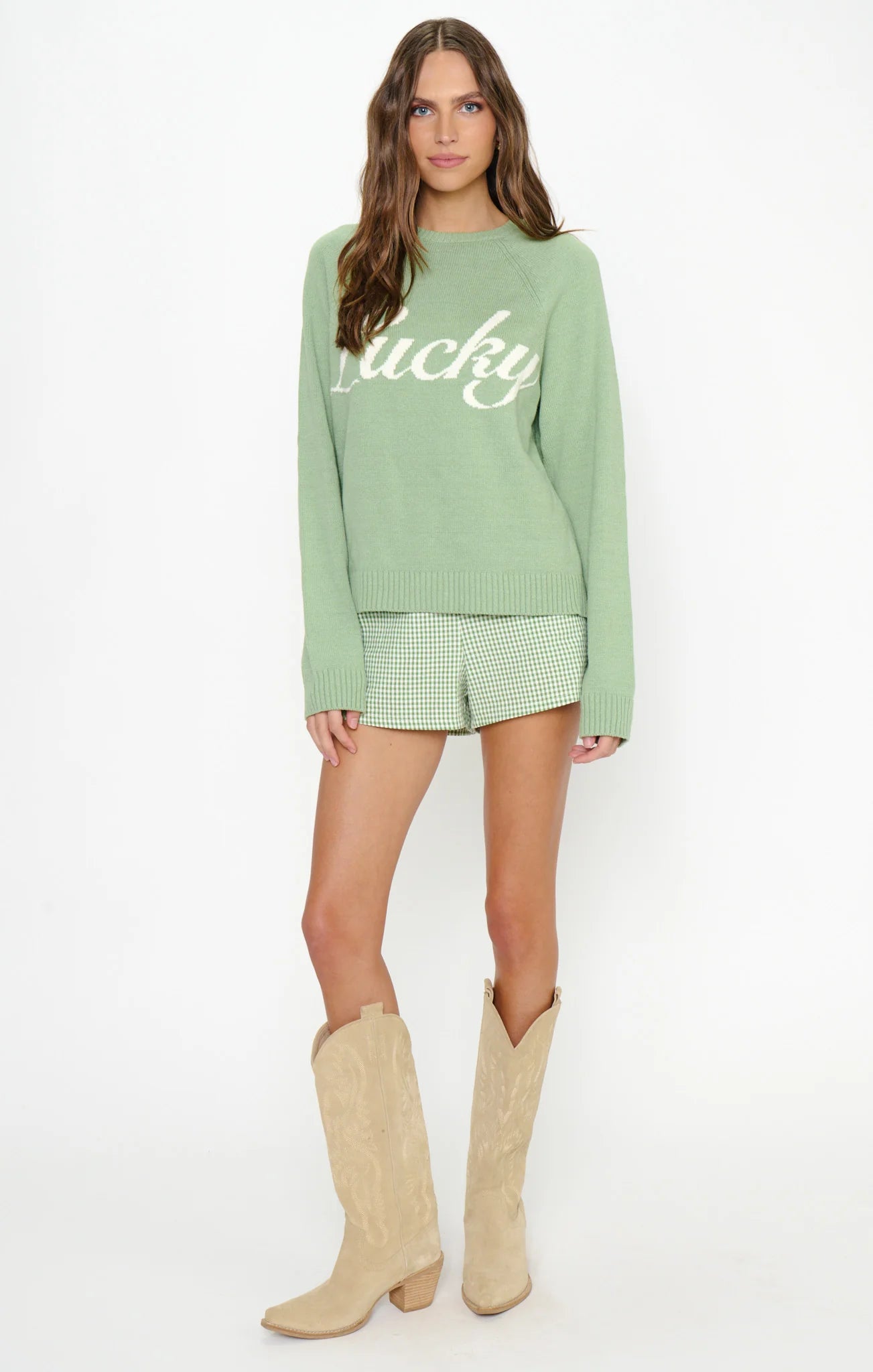 Show Me Your Mumu Off Duty Sweater Lucky Graphic Knit
