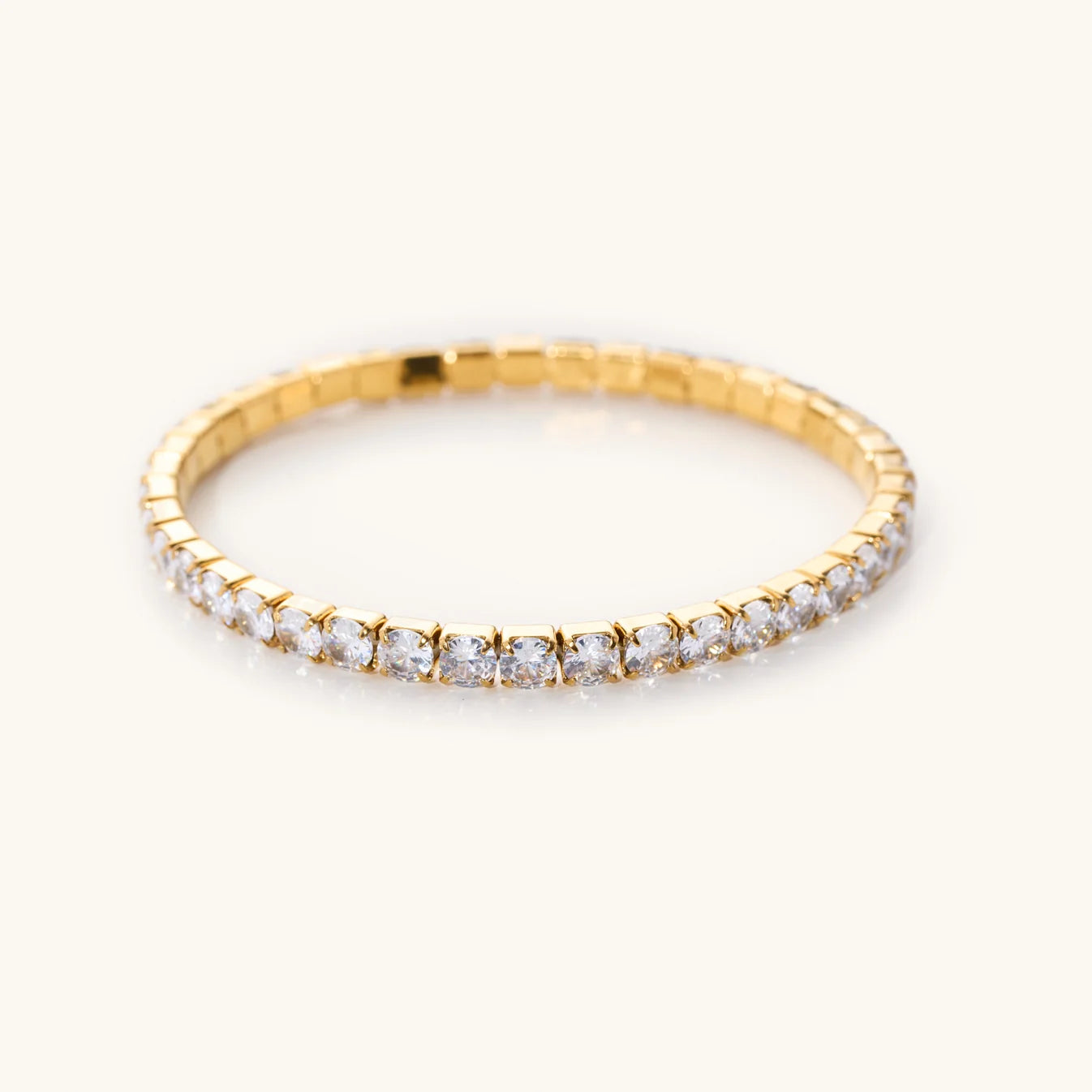 Nikki Smith Elastic Tennis Bracelet- Gold
