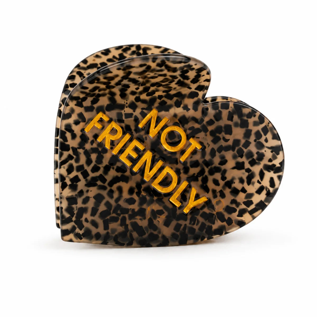 NOT FRIENDLY - Leopard Heart Hair Claw Clip