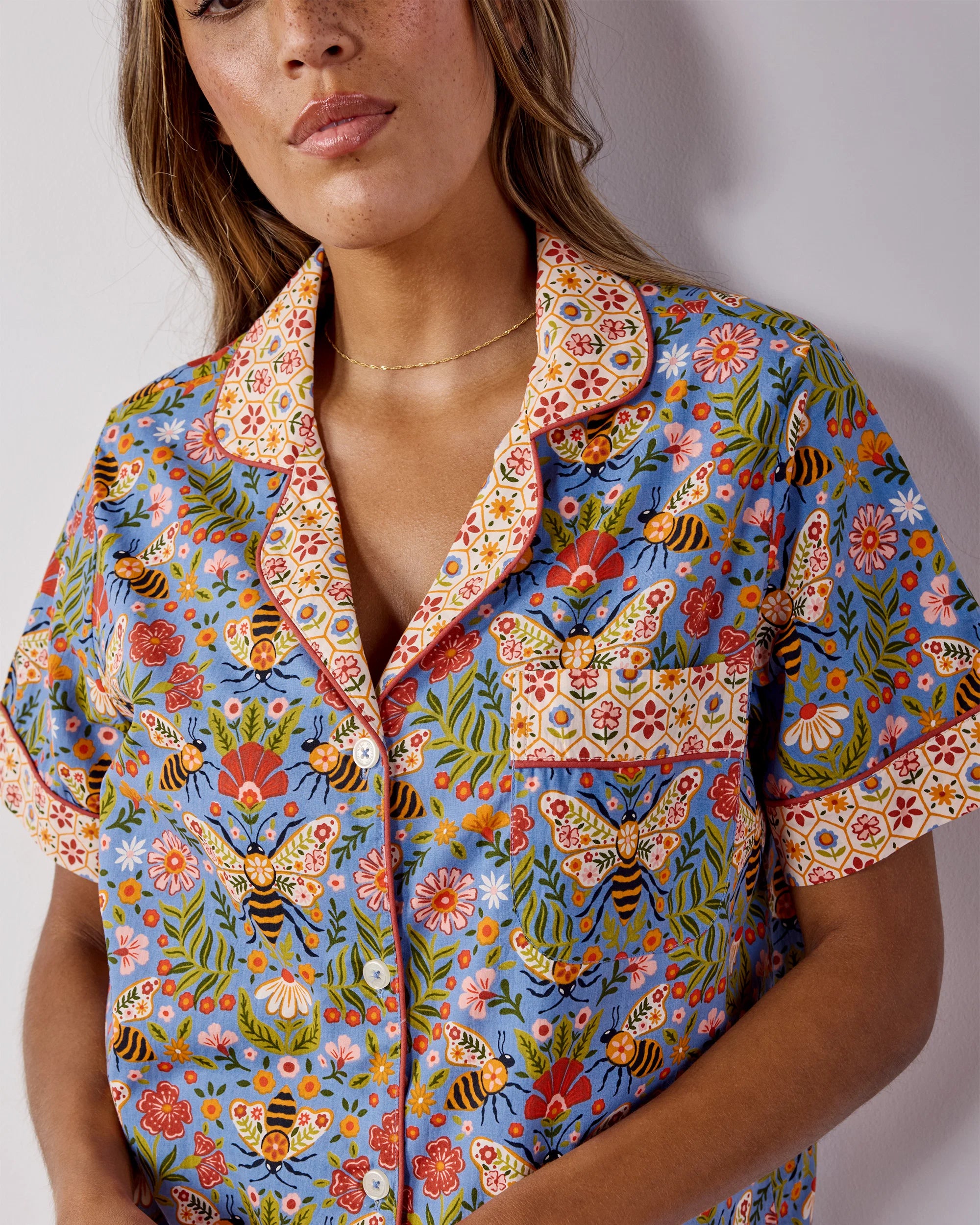 Printfresh Short PJ Set in Bee Tapestry