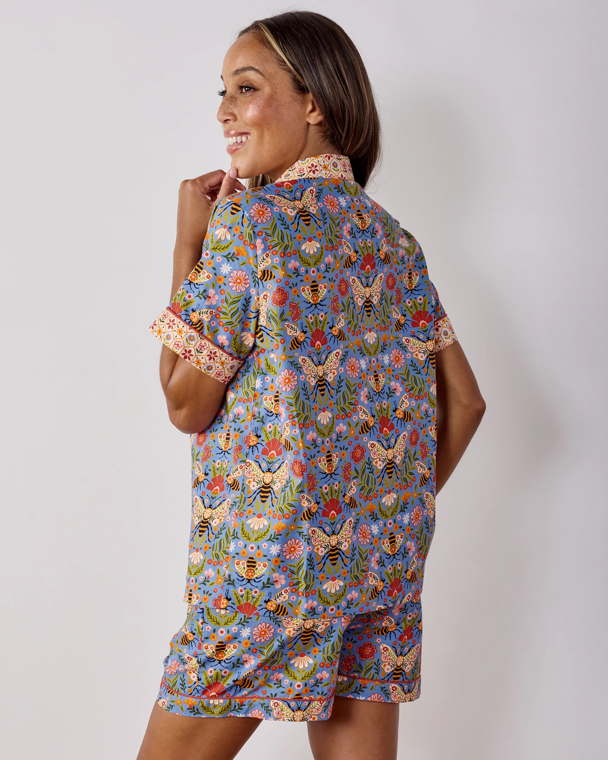 Printfresh Short PJ Set in Bee Tapestry