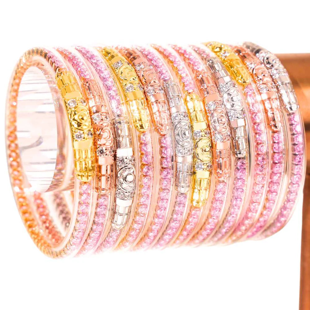 BuDhaGirl Three Queens All Weather Bangles Petal Pink