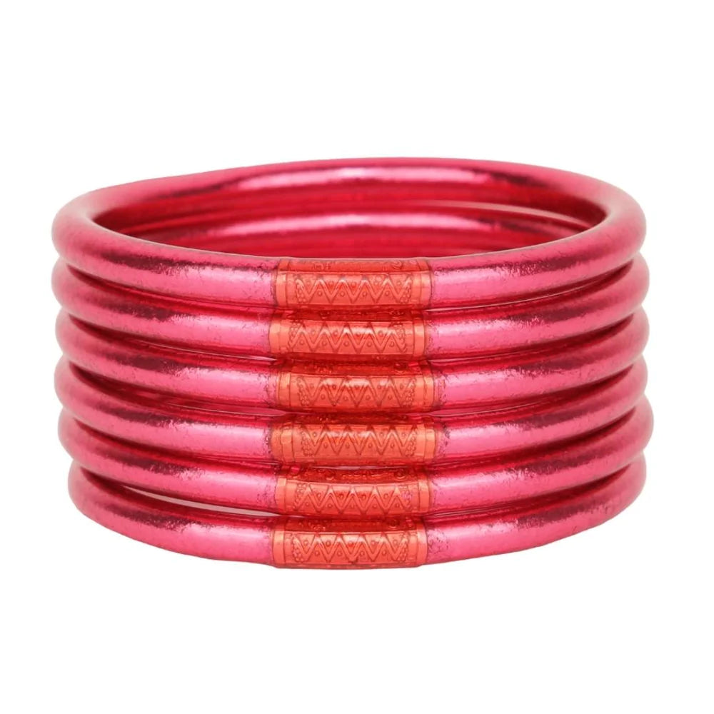 BuDhaGirl Pink All Weather Bangles Serenity Prayer