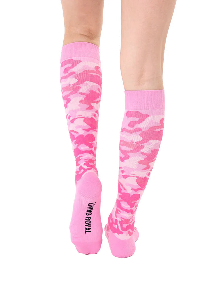 Living Royal Pink Camo Compression Socks