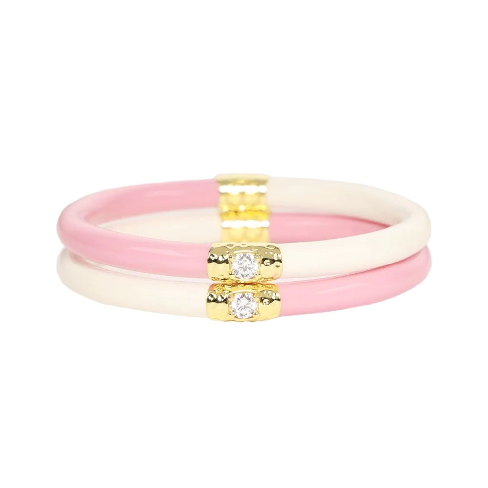 BudhaGirl Yin Yang All Weather Bangles Pink/Ivory