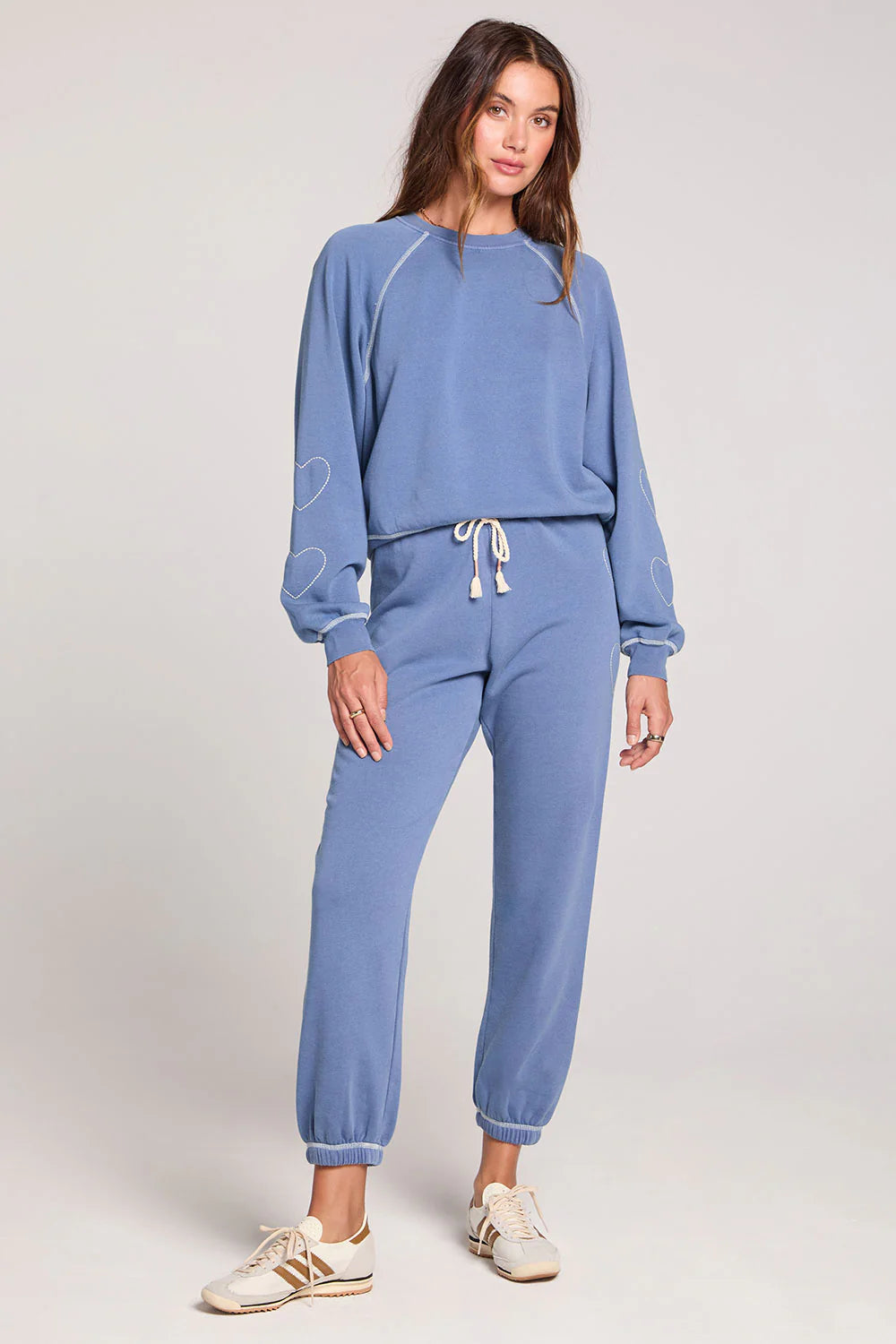 Saltwater Luxe Kevvy Heart-Embroidered Pullover - Cloud Blue