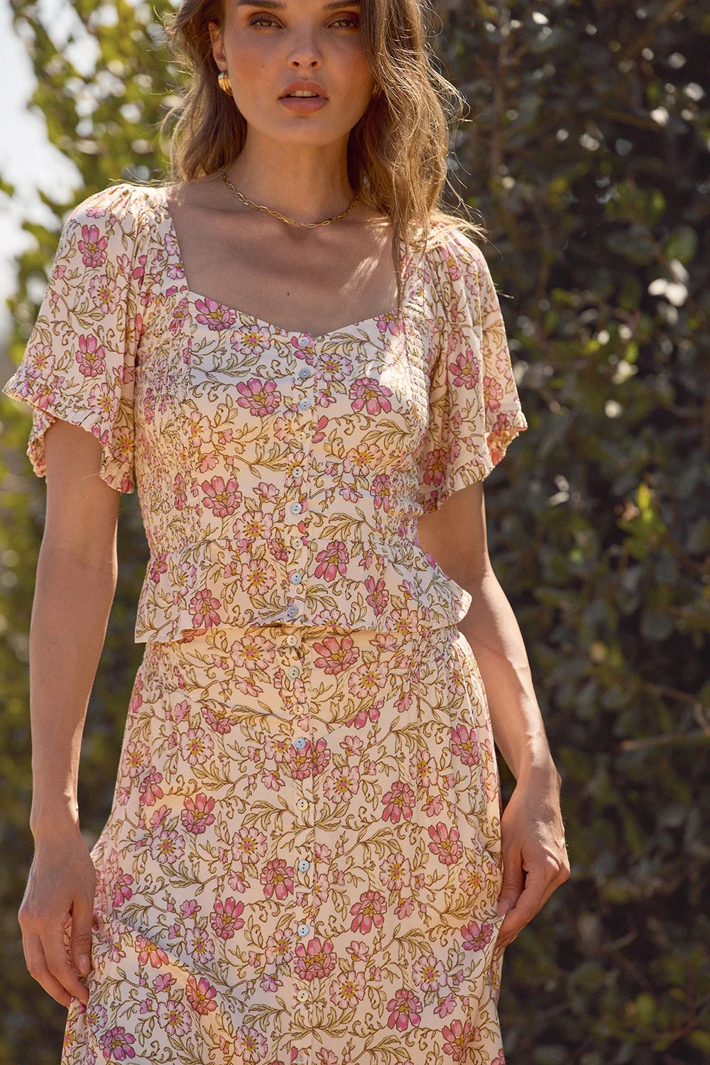 Saltwater Luxe Remis Botanical Top Ivory
