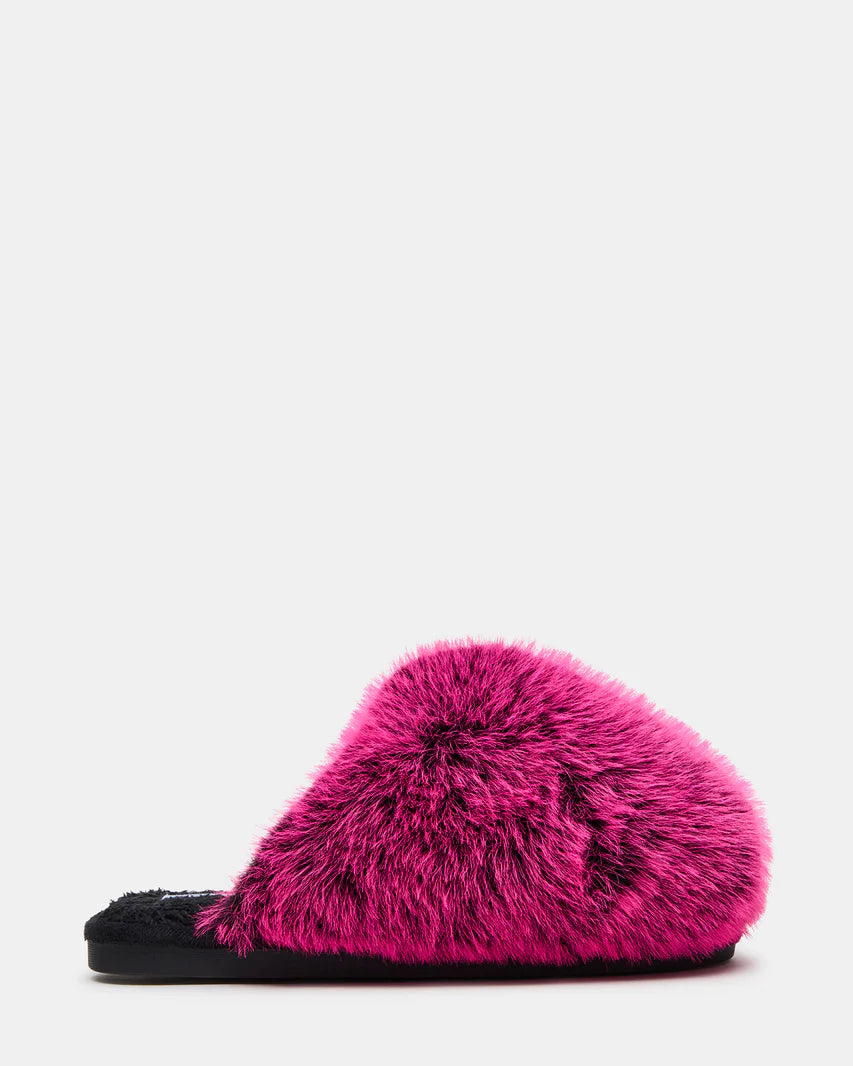 Steve Madden Poof Fushia Slip -On Faux Fur