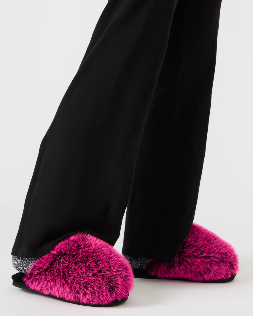 Steve Madden Poof Fushia Slip -On Faux Fur