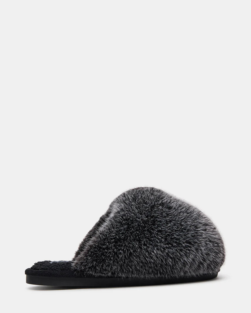 Steve Madden Poof Grey Slip -On Faux Fur