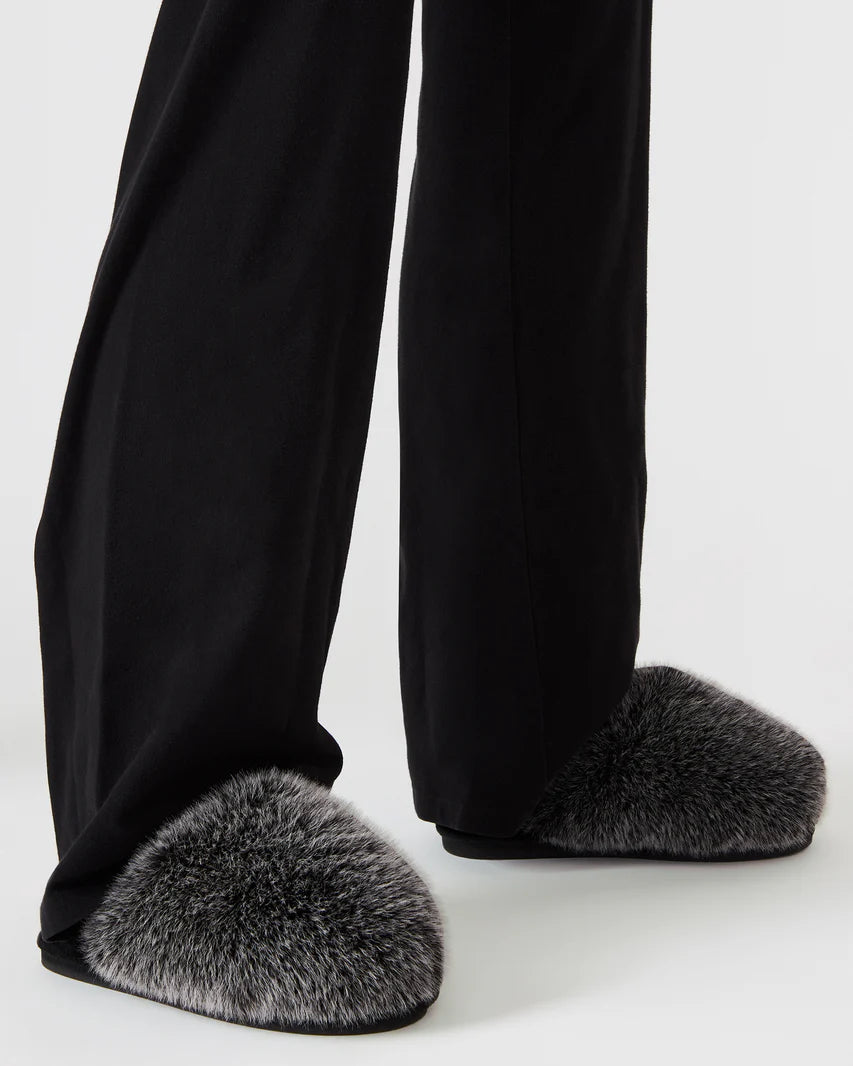 Steve Madden Poof Grey Slip -On Faux Fur