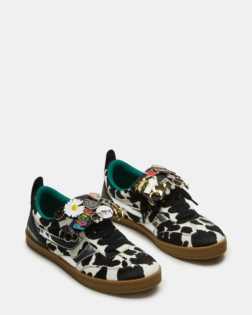 Steve Madden Wyatt Embellished Cow Print Sneakers