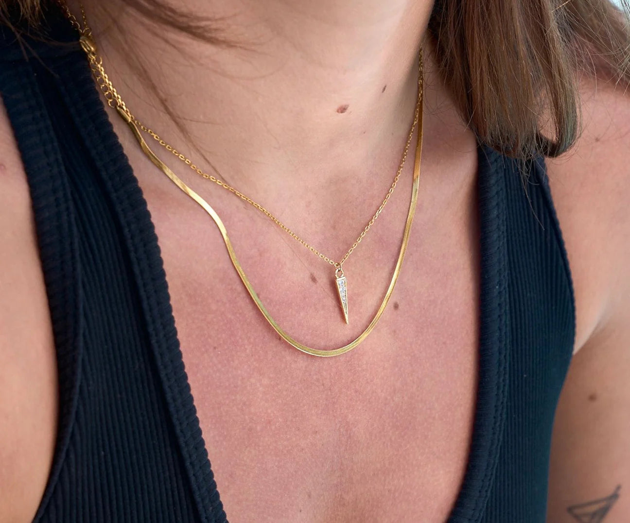 Nikki Smith Designs Micro Gold Herringbone Necklace