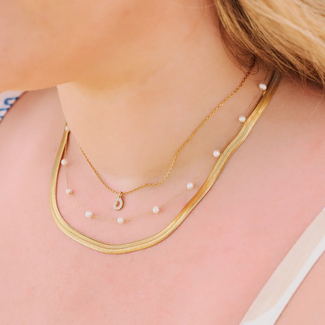 Nikki Smith Gold Herringbone Necklace - 5MM