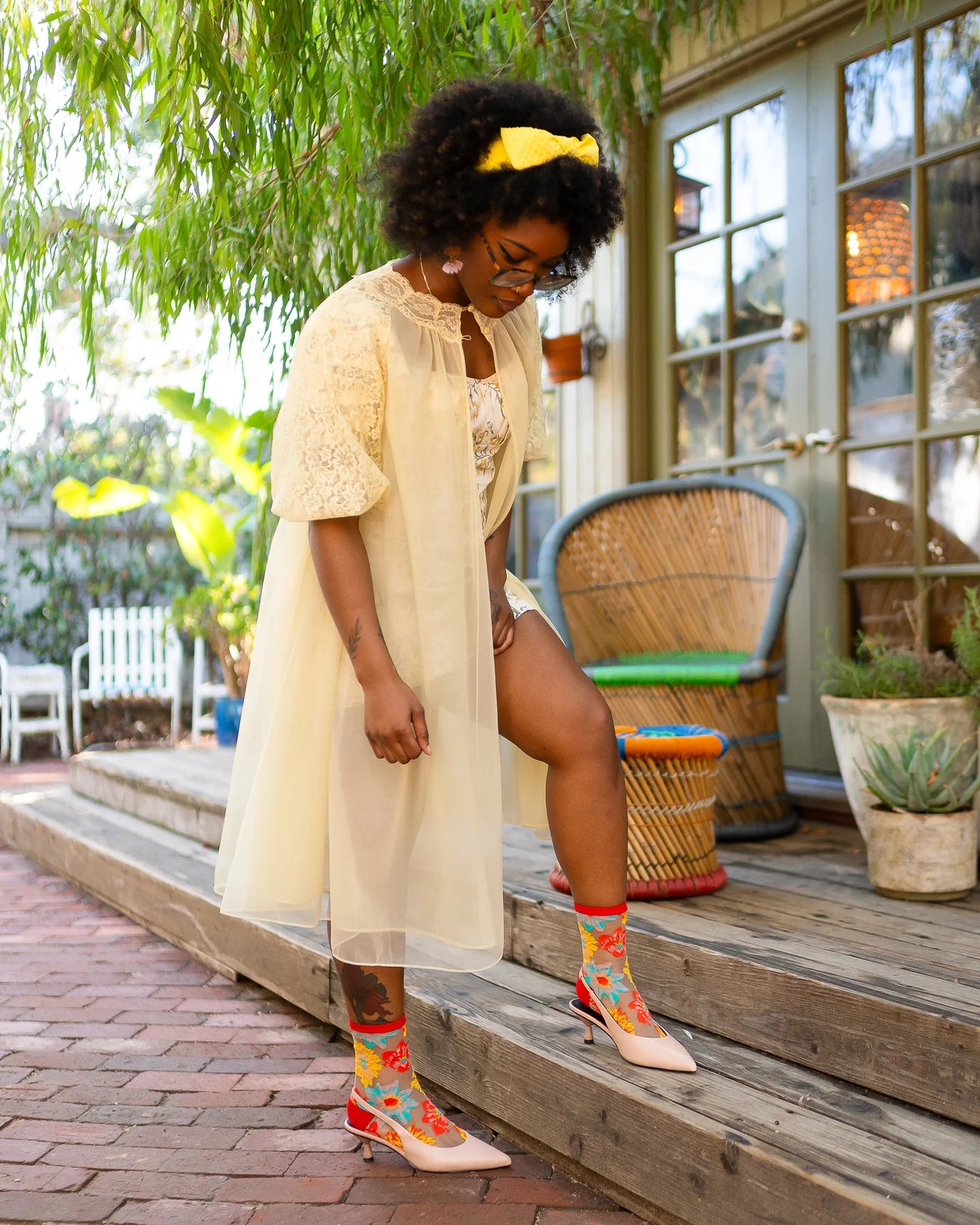 Sock Candy Flower Power Sheer Crew Sock