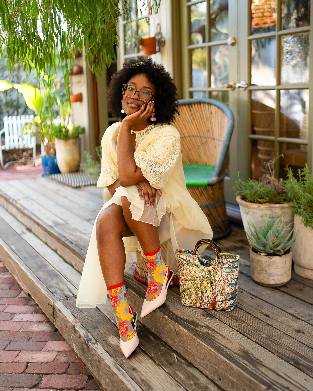 Sock Candy Flower Power Sheer Crew Sock