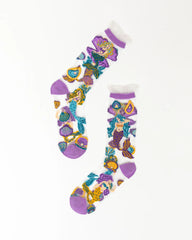 Sock Candy Whimsical Mermaid Ruffle Sheer Crew Sock