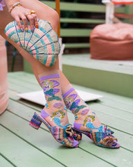 Sock Candy Whimsical Mermaid Ruffle Sheer Crew Sock