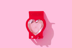 Taylor Elliot Red Pink Heart Gemstone Claw Clip