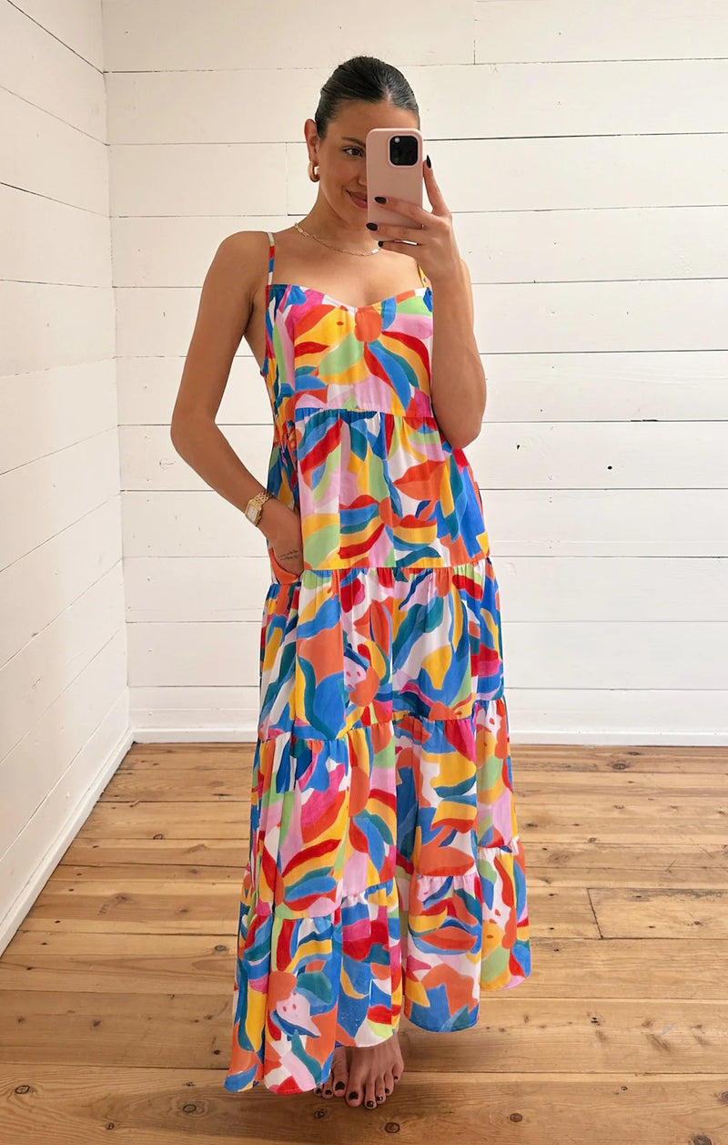 Show Me Your Mumu Caroline Maxi Dress Rainbow Pop