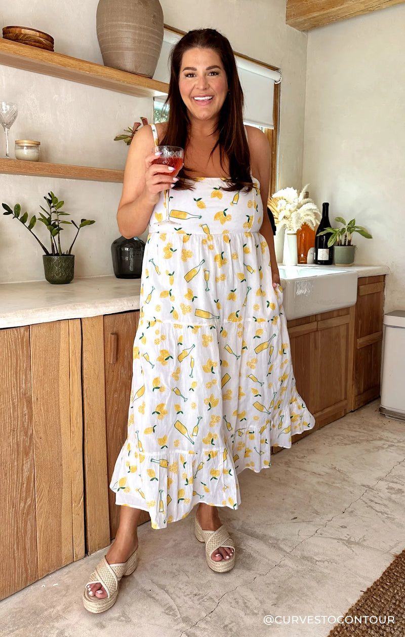 Show Me Your Mumu Summer Fling Midi Dress Limoncello Embroidery