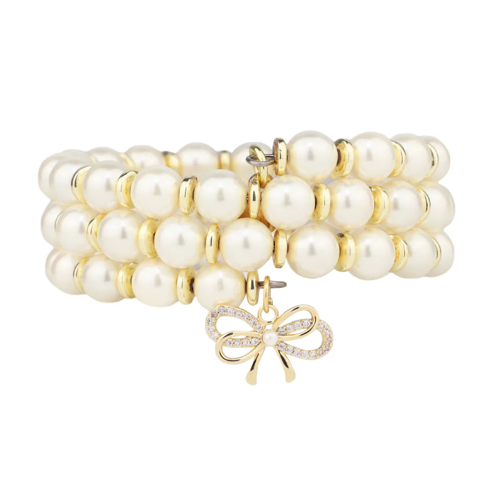 BuDhaGirl White Pearl Wrap Bracelets