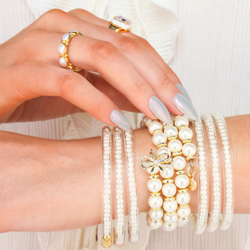 BuDhaGirl White Pearl Wrap Bracelets