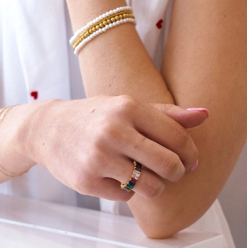 Nikki Smith Gold Rainbow Waterproof Ring