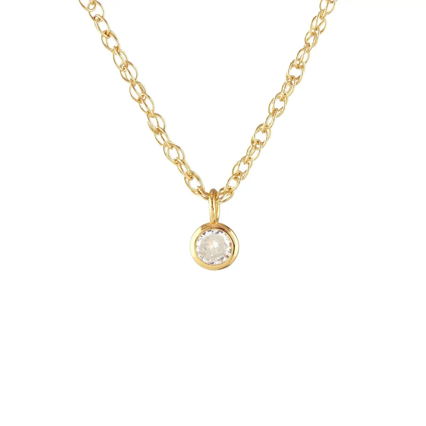 Kris Nations Petite Crystal Bezel Necklace