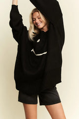 Jade by Jane Oversized Long Sleeve Smile Sweater