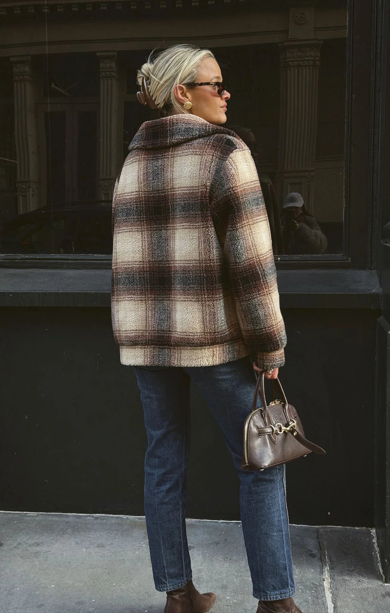 Show Me Your Mumu Hunter Jacket Homestead Faux Sherpa Plaid
