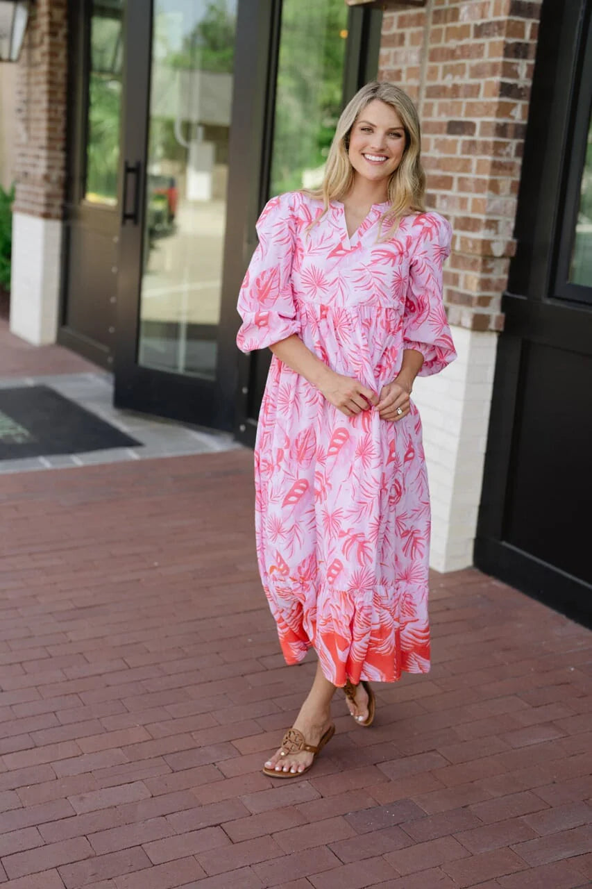 Briton Court Long Sleeve Jenny Maxi Dress - Pink