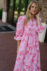 Briton Court Long Sleeve Jenny Maxi Dress - Pink