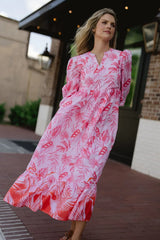 Briton Court Long Sleeve Jenny Maxi Dress - Pink