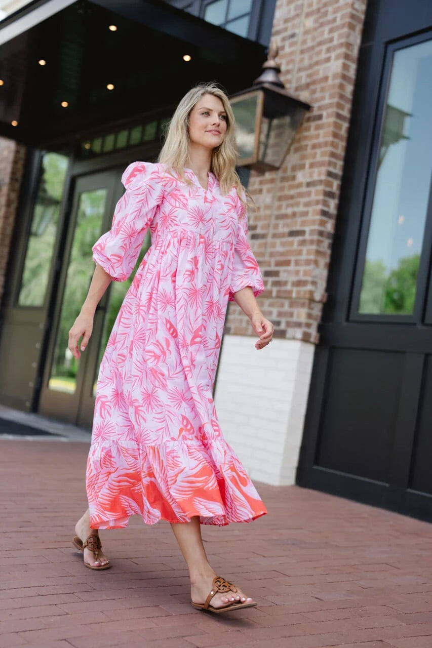 Briton Court Long Sleeve Jenny Maxi Dress - Pink