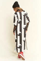 Jade by Jane Yin Yang Print Ribbed Midi Dress