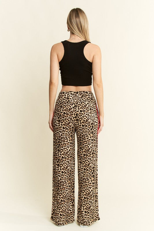 Jade by Jane Leopard Jogger with Red Stripe