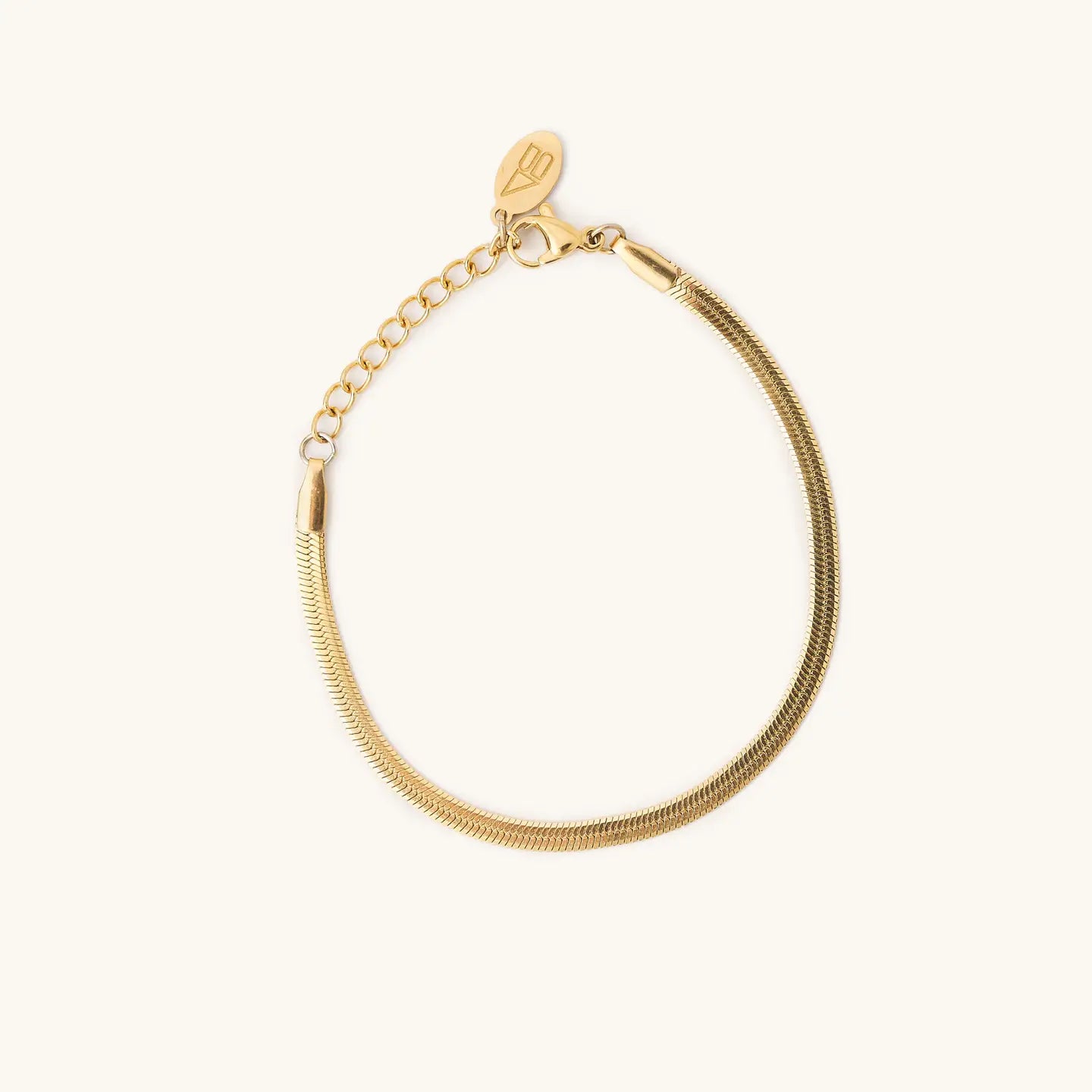 Nikki Smith Designs Gold Stainless Steel Herringone Bracelet